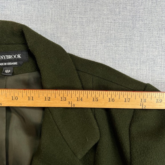 Donnybrook Wool Overcoat Double Breasted Women 16P Dark Green Classic Ukraine - Picture 9 of 12